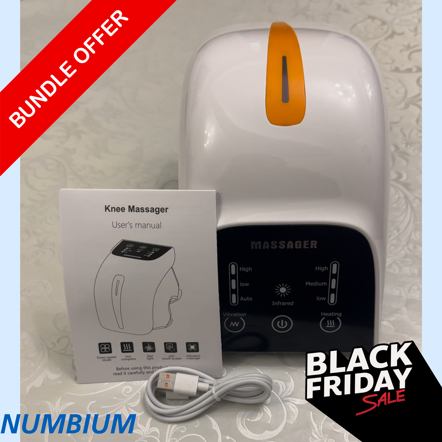 Numbium Triple Therapy Infared Knee Massager